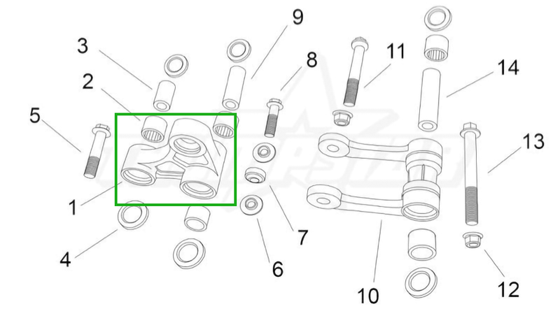 3912A | Triangle Inner Linkage (OEM for V5 Bikes)