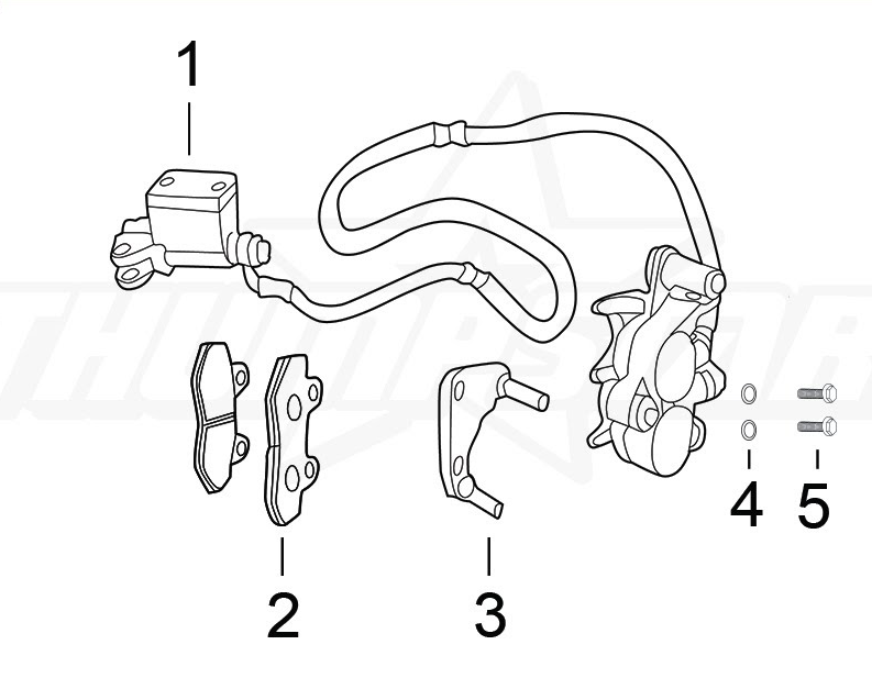 3977 | Front Brake Double Piston Assembly 6/51 (Fits TSK110) V5