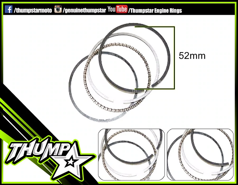 7122 | Piston Ring Set- 53/52 ID (110cc Engines)