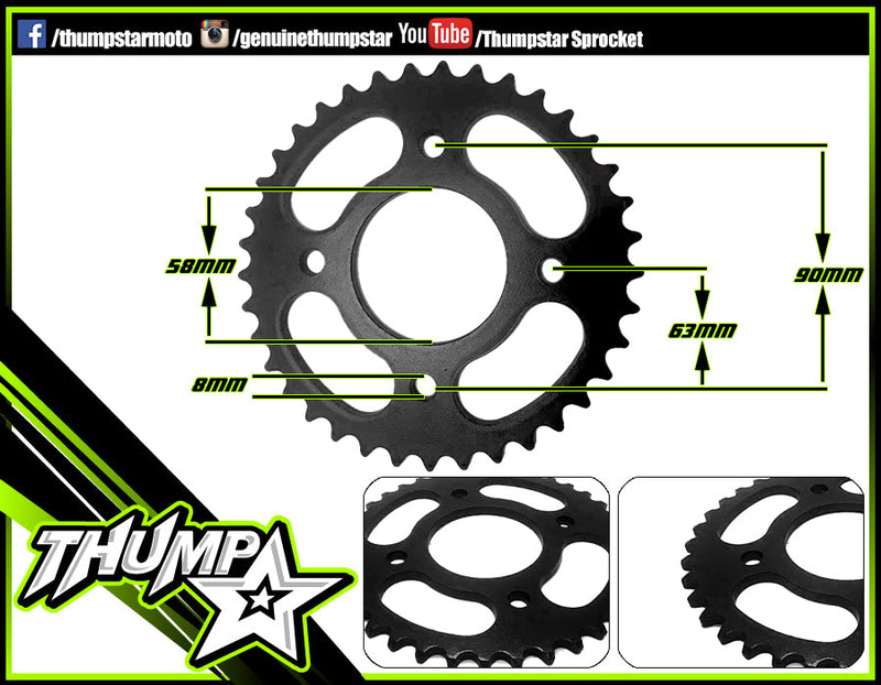 7524 | Rear Sprocket | 58mm 428 x 37T