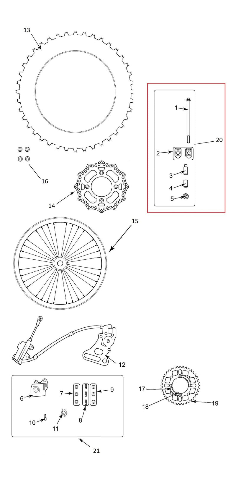 7927 | Rear axle kit | TSK70 / TSK90