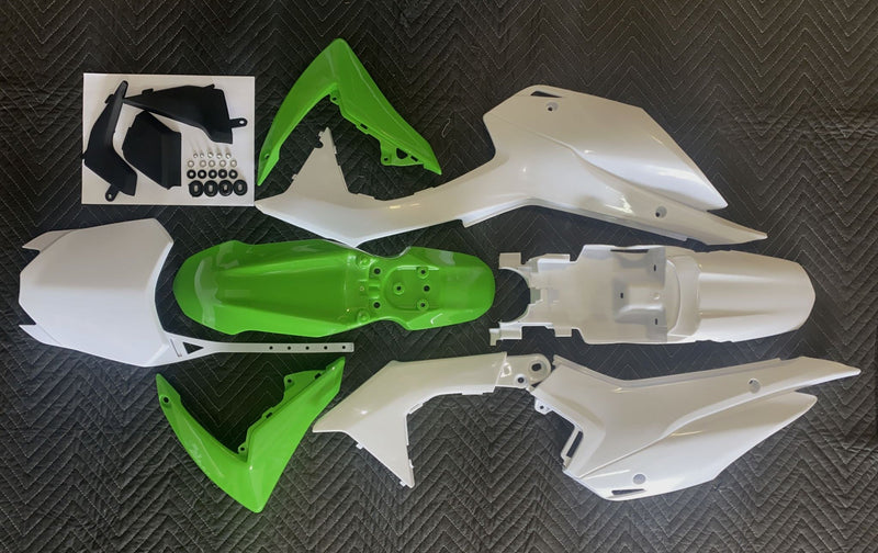 BRV101-GRN | Aftermarket GREEN/WHITE Plastics Kit | V5